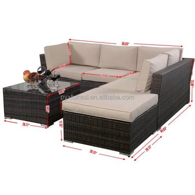 China Outdoor Rattan Sofa Terrace Rattan Set Modern Garden Rattan Rattan Guarantee Quality for sale