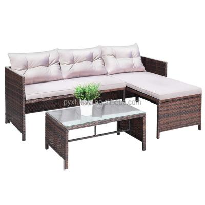 China Various Good Quality Full Iron Rattan Kd Disassembly Modern Garden Rattan Casual Outdoor Sofa for sale