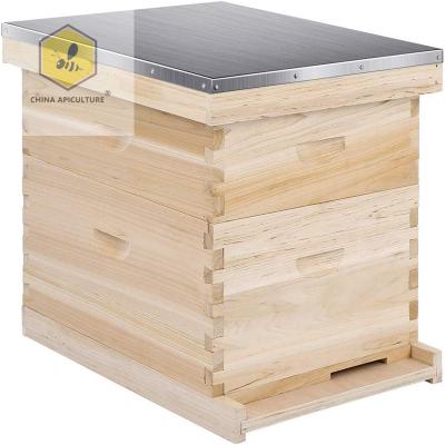 China Bee Farm Beekeeping Machines 10 Frame American Hive 20 Frame Complete Bee Hive With Metal Roof For Langstroth Beekeeping for sale