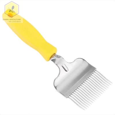 China Bee Farm Beekeeping Tools Uncapping Plastic Honeycomb Honey Scraper Uncapping Fork Handle 19 Needles Fork for sale