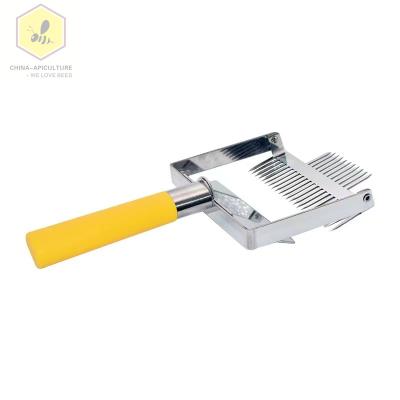 China Adjustable Plastic Handle Double Head Honey Uncapping Fork Bee Farm Beekeeping Large Honeycomb Honey Fork Scrape Uncapper Beekeeping for sale