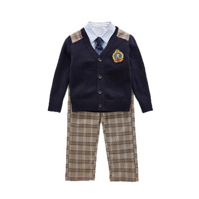 China British Style Primary And Factory Secondary School Students Long Sleeve British Style Knitting School Uniform Set OEM for sale