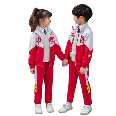 China Wholesale Child Student Kindergarten Primary School Jumpsuit Sportswear Chinese Style Children's Jacket And Pants School Uniforms for sale