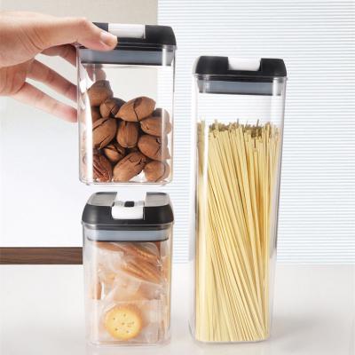 China Best Selling Airtight Clear Plastic Dry Storage Container Stocked Kitchen Storage Boxes Takeout Food for sale