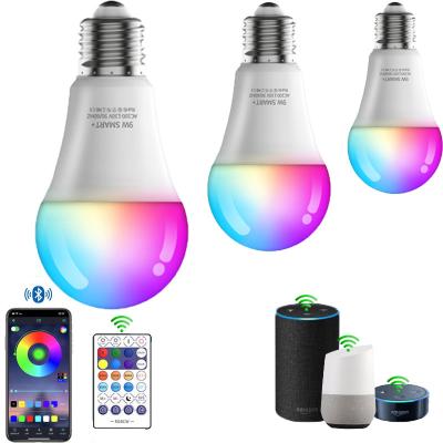 China 2022 warehouse wifi ceiling light lamp E27 9W RGB hot selling music lights led bulbs (old) for sale