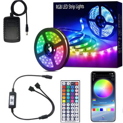 China Residential smart waterproof control 5m, flexible light and music sync 5050 smd 12v RGB LED remote light for sale