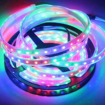 China Hotel rgb led strip waterproof 2811 pixel 2811 pixel smart neon flexible affordable ws2812b 12v dreamy color rgb led strip light for sale