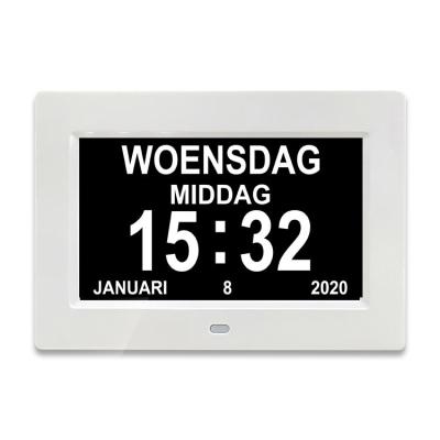 China Clear Calendars Extra Large Show Memory Loss Day Clock Digital Grandfather Calendar 7inch for sale