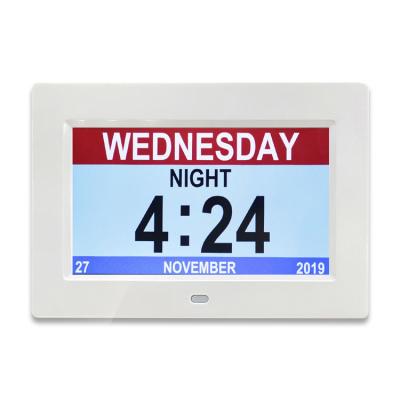 China Remote Control Calendars Senor Products 7inch Graphite Digital Analog Wall Clock With Medical Reminder for sale