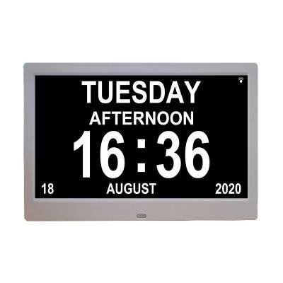 China Calendars Wholesale Nap Digital Function Dementia Day and Date 10 Inch Day and Date Wall Alarm Clock Digital for sale