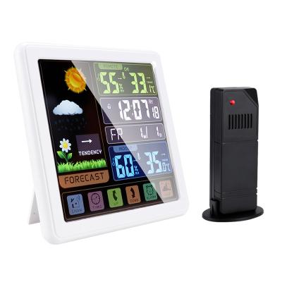 China Calendars New Arrival Thermometer Indoor Outdoor Hygrometer Wireless Weather Station with Alarm Nap Touch Screen RF Sensor for sale