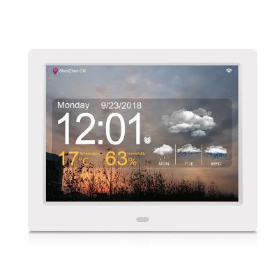 China 8 inch wifi lcd calendar alarm desk table weather station remote control digital clock for senior memory loss for sale