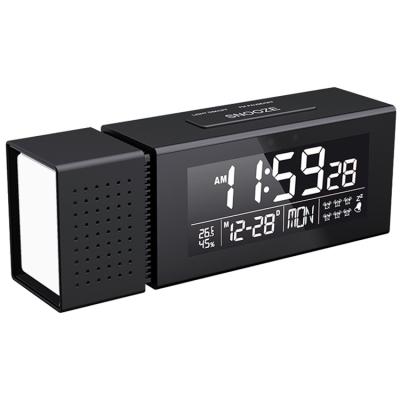 China Class Smart Desktop Night Light FM Radio Alarm Clock Use Output Charger Nap Clock With Real Time Temperature And Humidity for sale