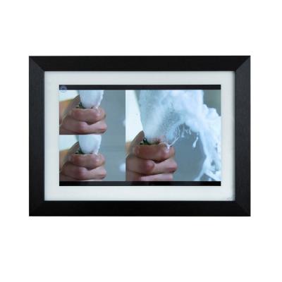 China Wifi 7inch wooden frame touch screen desktop android wifi digital photo frame send video photo by mobile app for sale