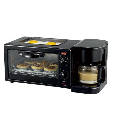 China Car 2022 Popular 3 in 1 Multi Function Breakfast Maker Machine with Toast Oven Coffee Pot Frying Pan for sale