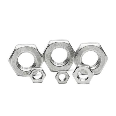 China General Industry 304 18-8 M2 M2.5 M3 M4 M5 M6 M6-0.75 M8 M10 Metric Hex Nut Nuts GB6172.1 Stainless Steel Low Slim Jam Shorts for sale