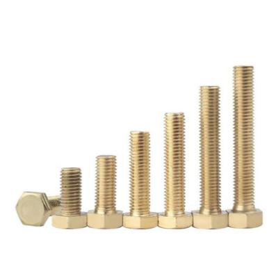 China M3 M4 M5 M6 M8 M10 M12 M16 GB5783 Brass Brass Copper Bolts Hexagon Head Thread Up To Full Main Thread External Hex Bolt for sale