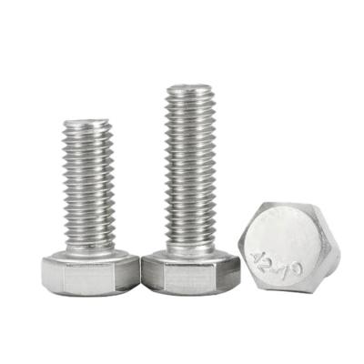 China DIN933 Stainless Steel A2-70 304 Flat Metric Thread Outside Head Screw M18 M20 M22 M24 M27 M30 M33 M36 Hex Head Bolt External Hexagon for sale