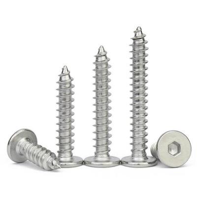 China Self-tapping screws ST2 ST2.3 ST2.6 ST3 ST4 ST5 ST6 ultra thin 304 stainless steel flat hex socket wafer super low flat head for sale