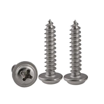 China 304 2 2.2 ST2.6 ST4.8 Stainless Steel DIN968Cross Phillips Pan Round Head With Washer Self Tapping Wood Screw ST1.4 1.7 for sale