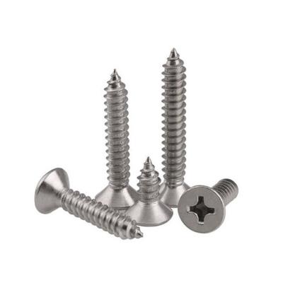 China Phillips Countersunk Flat Tapping Screw ST1 Cross Recessed Head GB846 304 Stainless Steel Flat 1.2 1.5 1.8 2.9 3 3.5 5.5 6.3 ST8 for sale