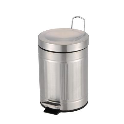 China Sustainable Promotional High Quality Pedal Bin Trash Round Waste Bin With Lid And Pedal for sale