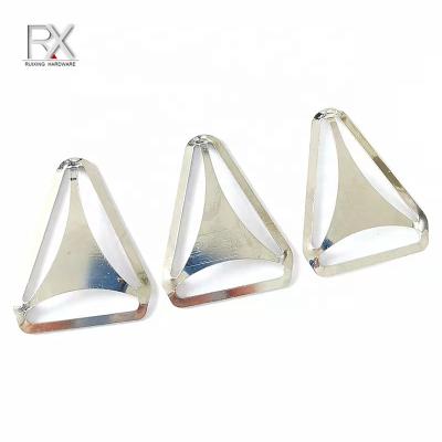 China Separate bags triangle metal three hole buckle ring accessories iron connector strap buckle triangle strap connector for garment for sale