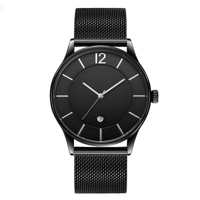 China Water Resistant Black Stainless Steel OEM Silver Metallic Mesh Band Strap Watch Band for sale