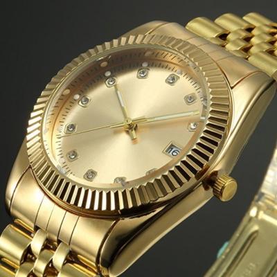 China Auto Date Gold Plating Watch Customizable Watch Company for sale