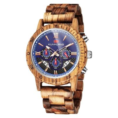 China Wholesale Men's Automatic Date Wooden Watches Stopwatch Quartz Wooden Watch for sale