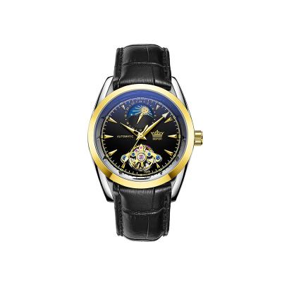 China Custom Luxury Mens Wrist Watch Men's Automatic Mechanical Wrist Watch Estuches de Para de reloj Moon Phase Logo Watches for sale