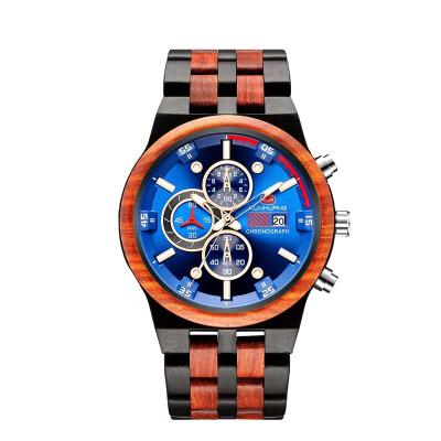 China Automatic Multifunctional Cheap Luminous Date Indicator Customized Wood Watch For Men for sale