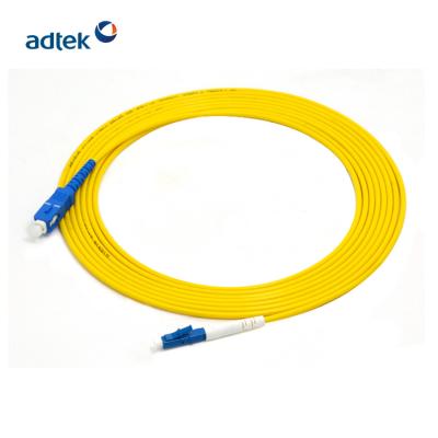 China 9/125 3.0mm LC/UPC to SC/UPC singlemode simplex fiber optic patch tie install fiber optic cable for sale