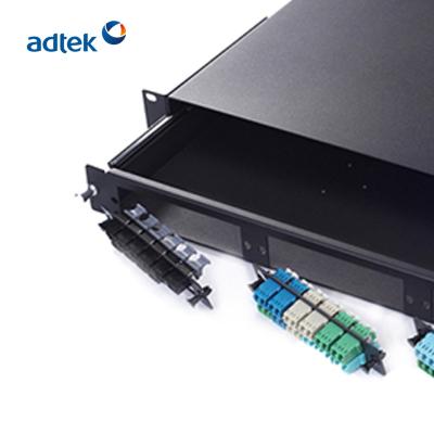 China Factory Sales Manager Fiber Optic Equipment Rack Mount Metal Slide 24 Left Fiber Optic Patch Panels for sale