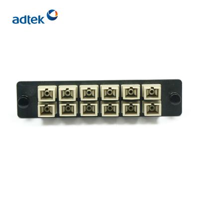 China CATV 12 Ports LC Duplex 24 Fiber SC Simplex 12 mm LGX Beige Fiber Adapter Plates for sale