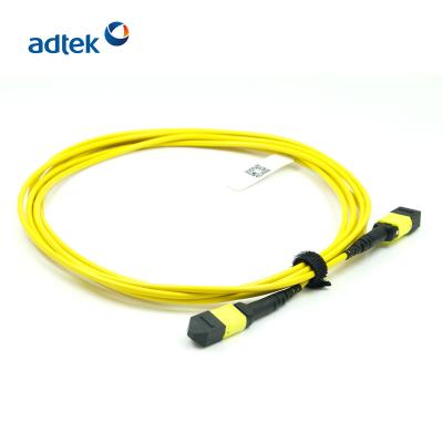 China Certified MPO-MPO Female To JIPIP6393MP-YL Female Single Mode Fiber Optic Cable Assemblies PVC / LSZH Yellow for sale