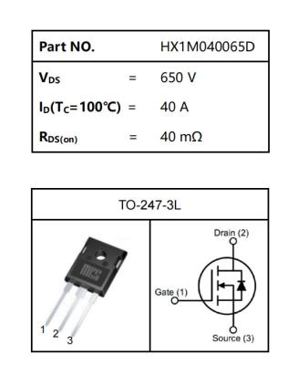 China HX1M040065D Macrocore Semiconductor SiC MOSFET Power Factor Correction Modules High Voltage DC/DC Converters HX1M040065D for sale