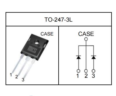 China Reference data sheet HX1D10120D  macrocoresemi SiC Schottky Diode Silicon carbide Schottky diode VRRM 1200 V IF(TC 160C) 10 A  QC  62 nC TO 247 3L for sale