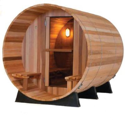 China Outdoor Wooden Barrel Outdoor Wooden Barrel Kit 4 Computer Control Panel Infrared Steam Sauna Room for sale