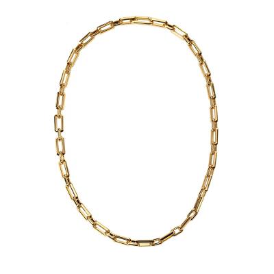 China FASHIONABLE Hot Selling Simple Style Link Chain Bracelet Necklace Set Gold Jewelry Necklace for sale