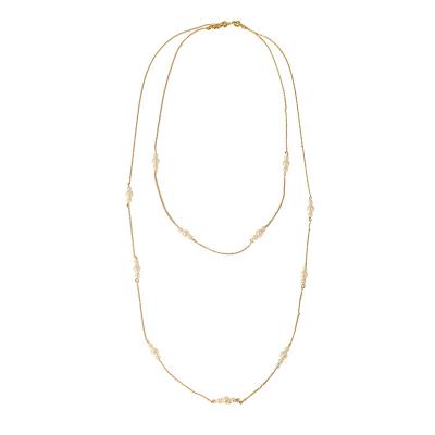 China Fashionable Pearl Long Pendent Necklace Double Layer Parl Chain Detachable Pearl Necklace for sale