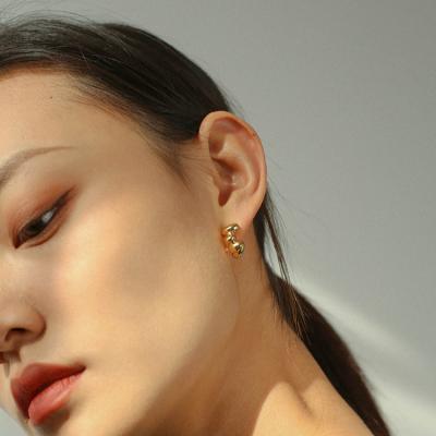 China Environmental Friendly Wholesale Gold Plated Earrings Stud Circles Earrings Jewelry Earrings Women for sale