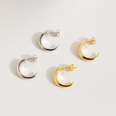 China High-End Jewely Wholesale China Brand High Quality Designer Earrings Simple Stud Girls Moon Famous Ear Stud for sale