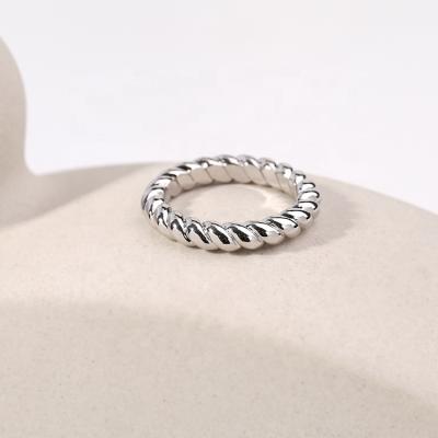 China CLASSIC Hot Selling Latest Design High Quality 18k Twisted Ring Plated Gold Twist Ring for sale