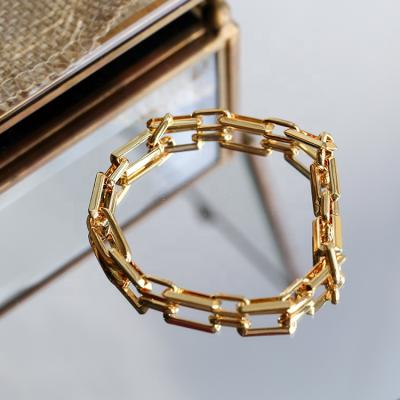 China Trendy Fashion Women Bracelet Gold Chain Link Bracelet Gold Bangle for sale