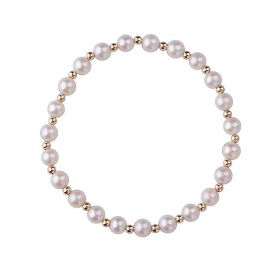 China Trendy Gold Bean Bracelet With Natural Pearl Fashion Charm Bracelet Women for sale