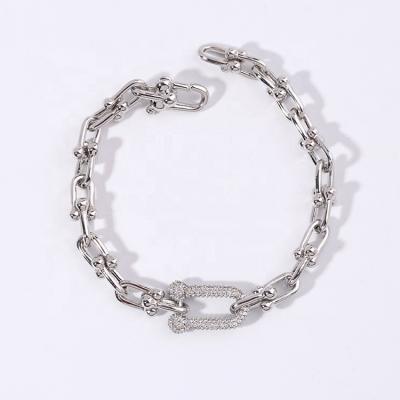 China Wholesale FASHIONABLE Stainless Steel Custom Horseshoe Buckle Personality Style Chains and Charms Bracelet for sale