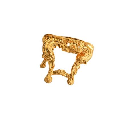 China Wholesale Gold Fashion Brooch for Ladies Exaggerated Trend Metal Table Three-Dimensional Brooch for sale