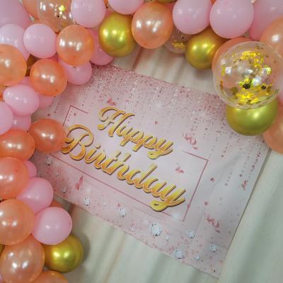 China Rose Gold Happy Birthday Backdrop Birthday Party Banner for 21st 30th 60th Birthday Party Decorations Party Photo Booth for sale