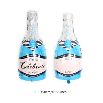 China Party Decorations Large Champagne Balloons Bottle Aluminum Foil Glass Wine Party Decorations for sale